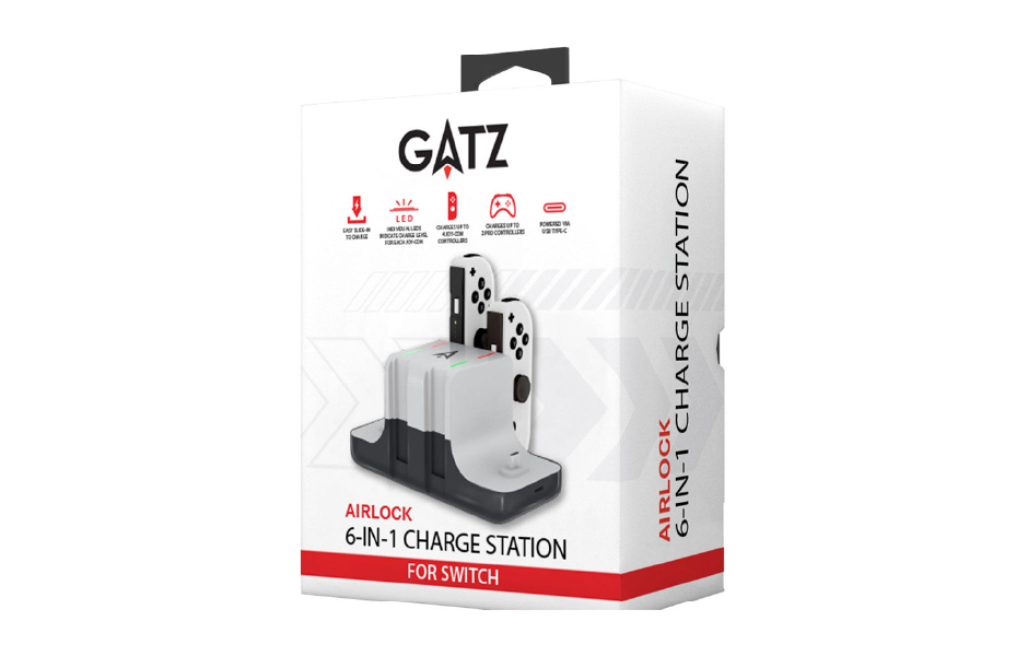 GATZ Airlock 6 in 1 Charge Station for Nintendo Switch